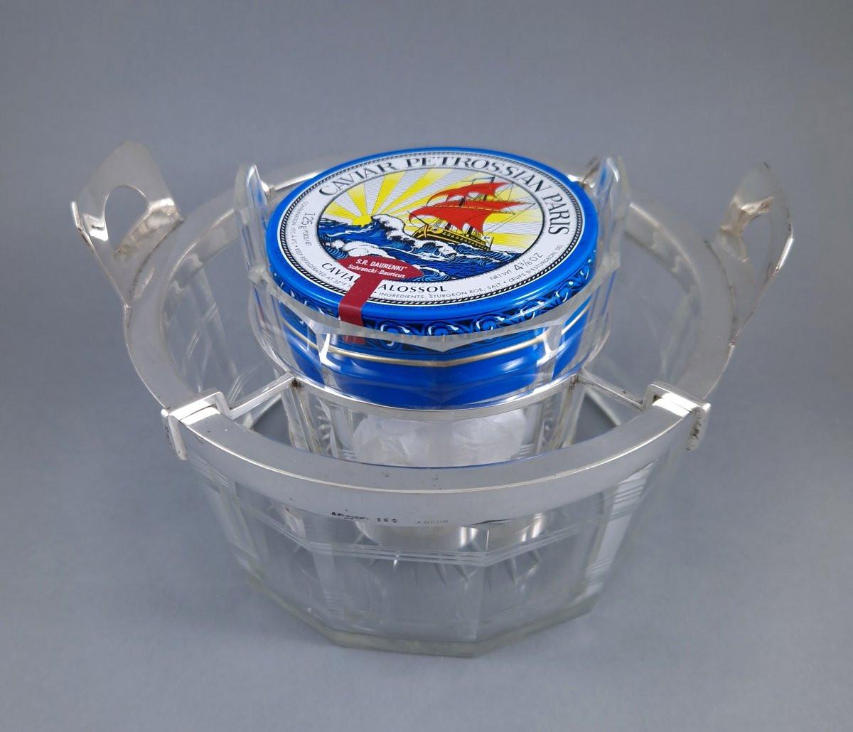 Crystal And Sterling Silver Caviar Bowl en venta 6
