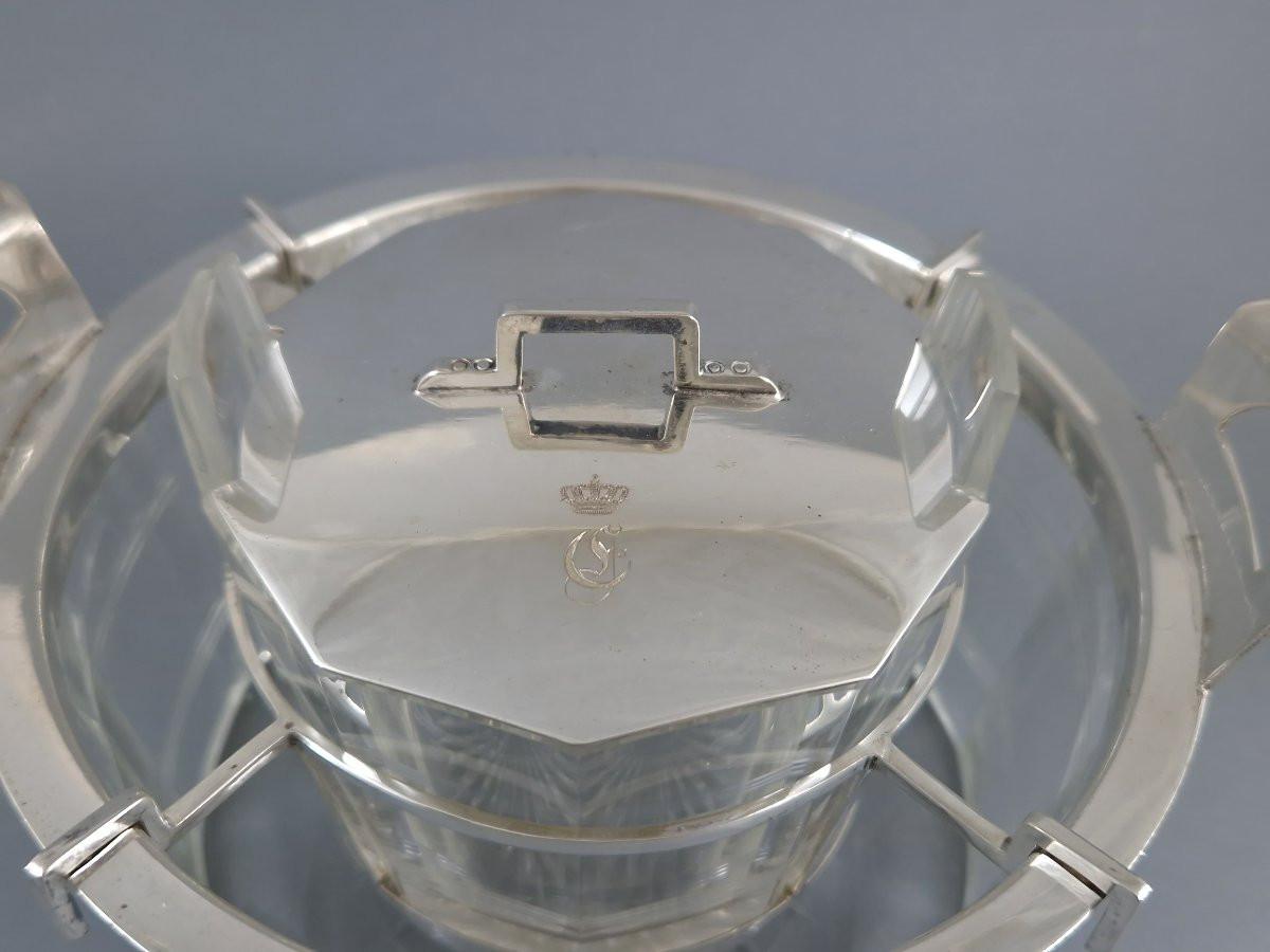 Crystal And Sterling Silver Caviar Bowl en Excelente estado para la venta en Saint-Ouen, FR