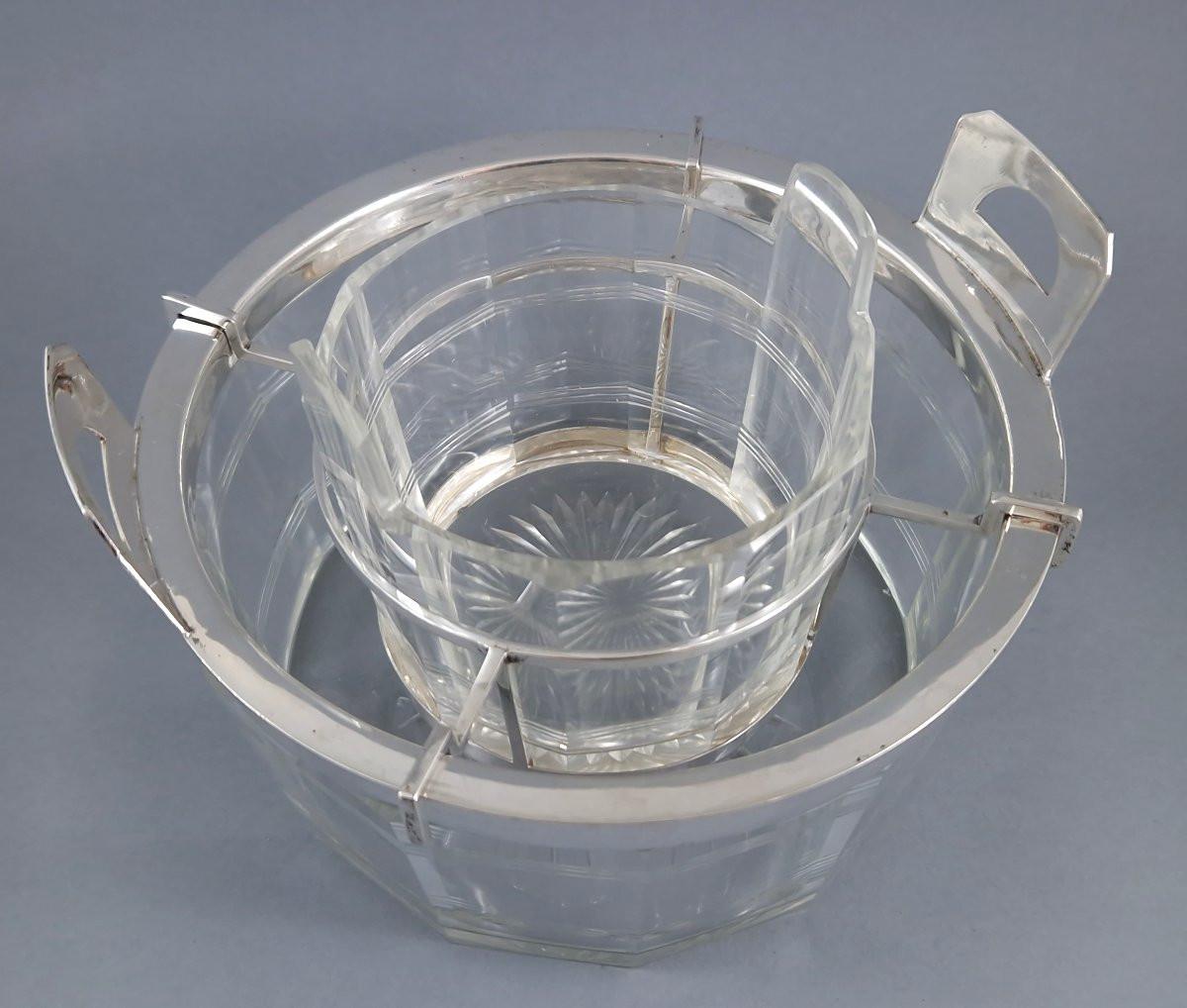 Crystal And Sterling Silver Caviar Bowl en venta 1