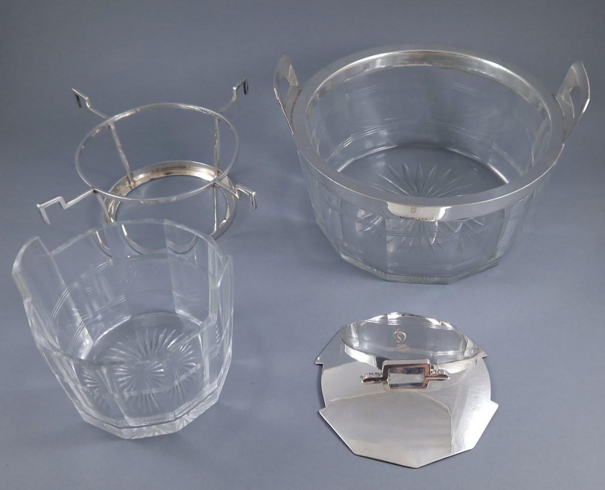 Crystal And Sterling Silver Caviar Bowl en venta 2