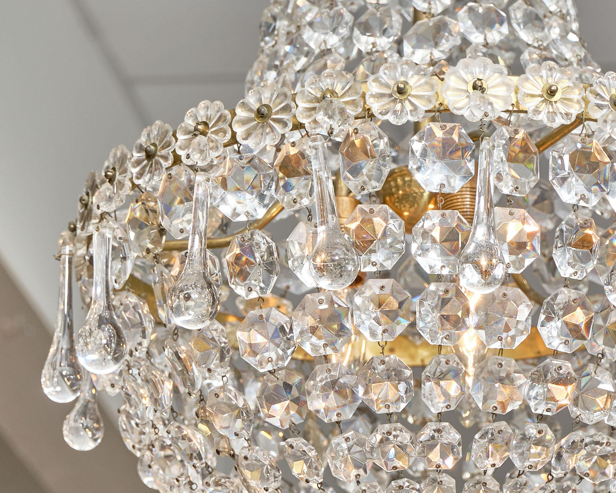 Crystal Antique Chandelier by Baccarat In Good Condition In Austin, TX