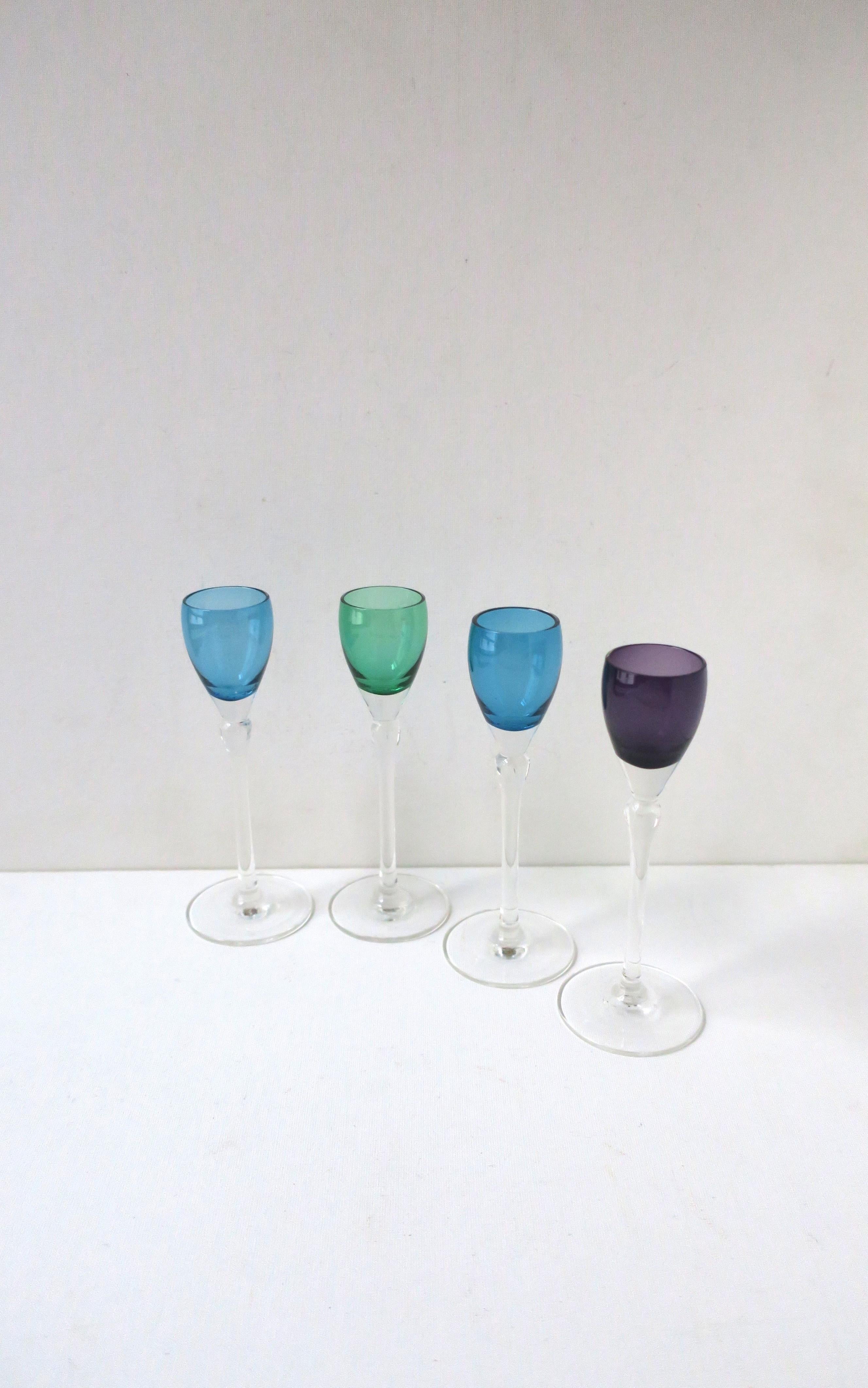 Crystal Aperitif Cordial Glasses In Excellent Condition For Sale In New York, NY