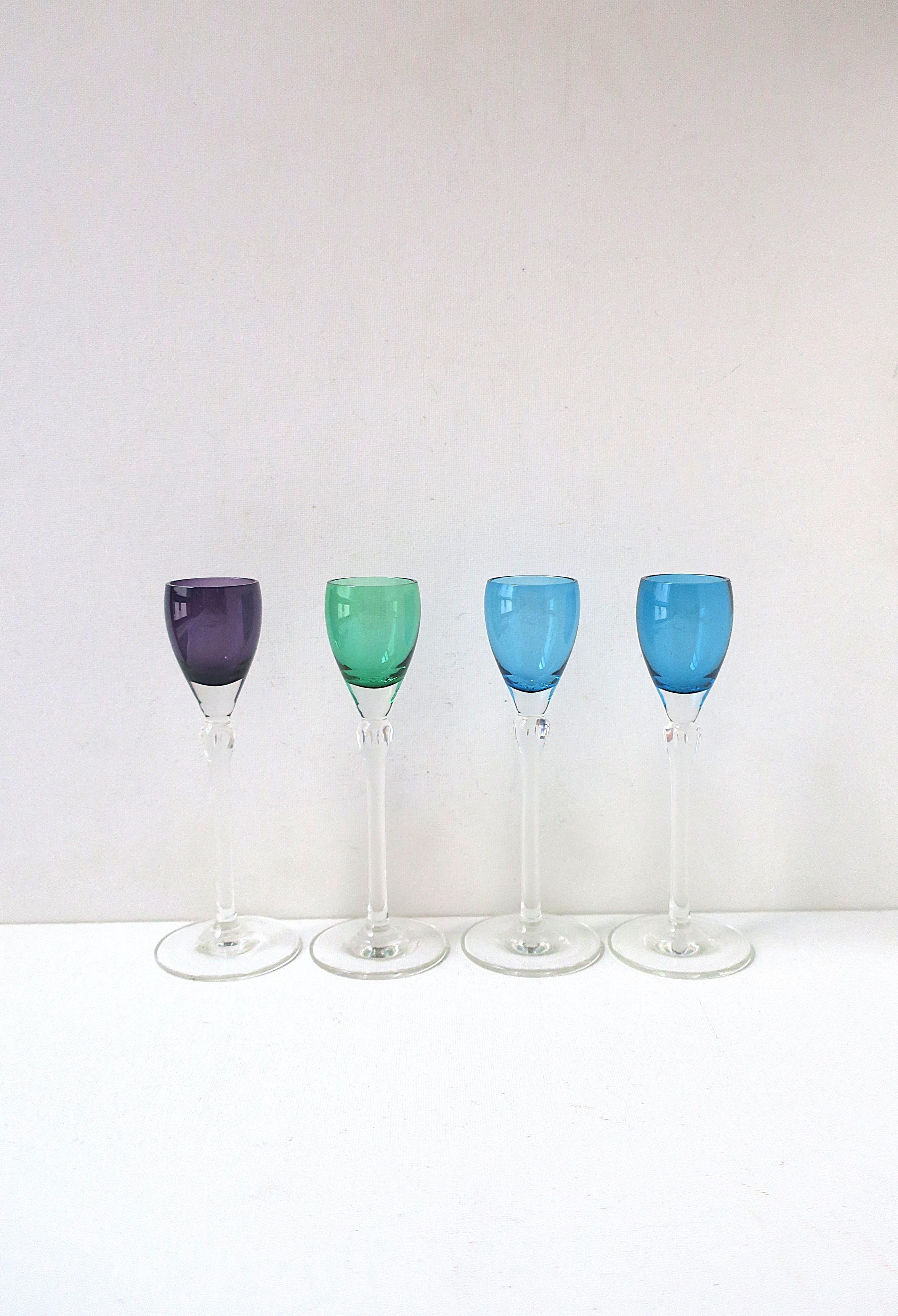 20th Century Crystal Aperitif Cordial Glasses For Sale