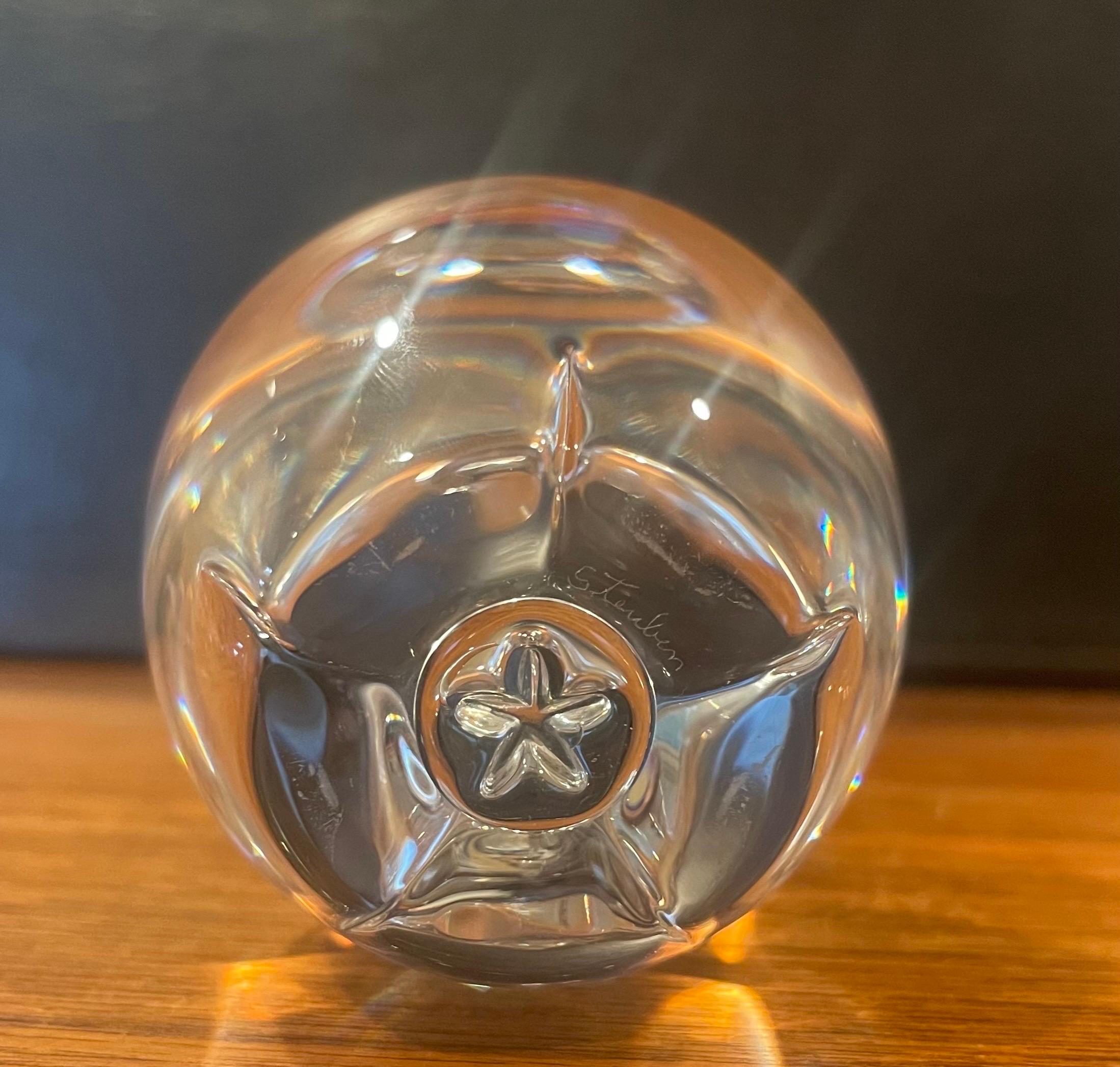 Crystal Apple Sculpture / Paper Weight by Steuben Glassworks 3
