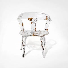 Branch Crystal - Fauteuil en acrylique avec accents en bois - Luxury Clear Modern
