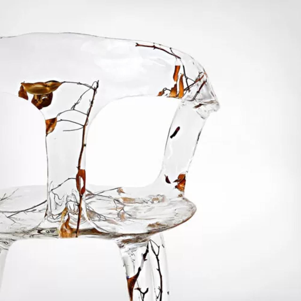 American Branched Crystal Arm Chair – Museum-Quality Luxury with Crystal and Wood For Sale
