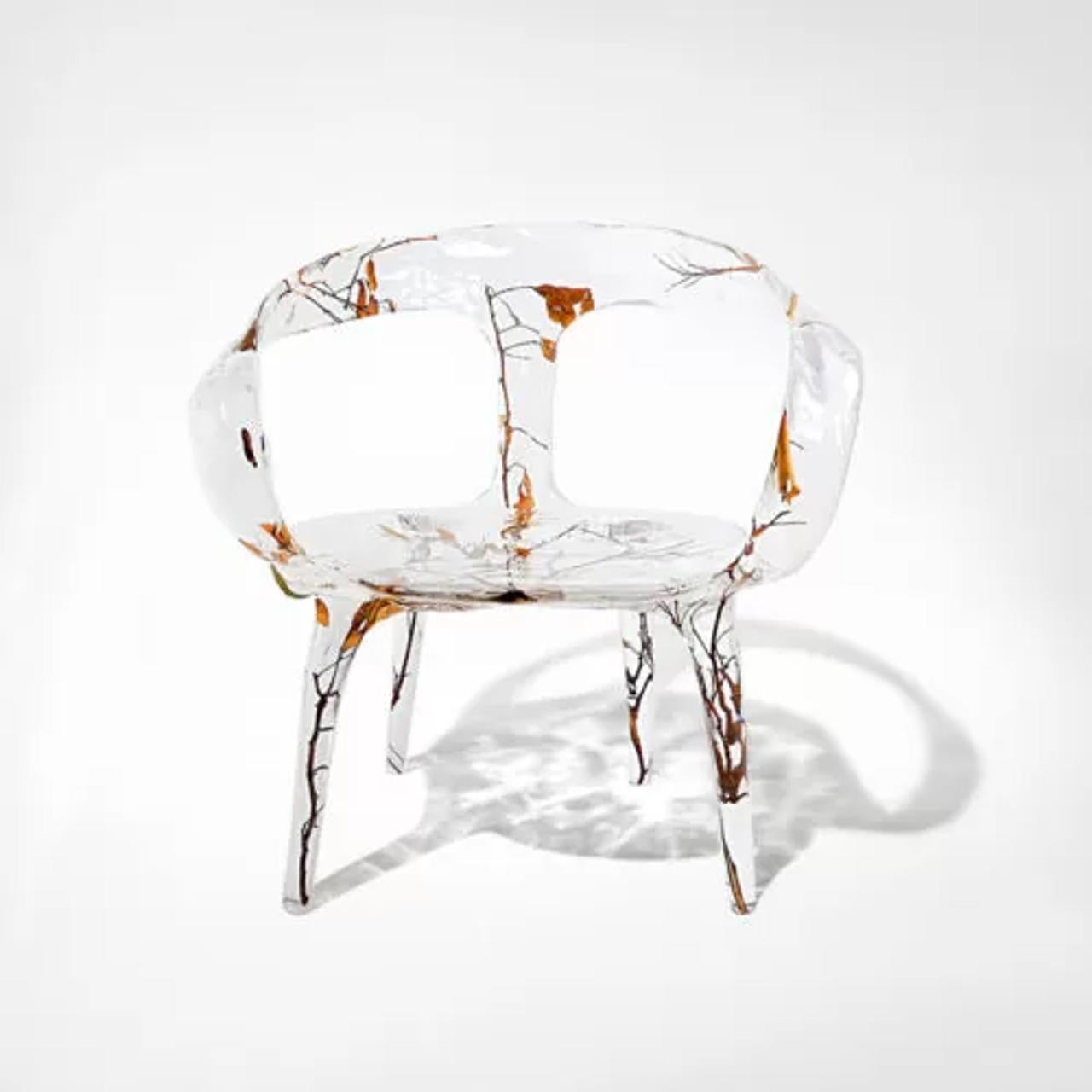 Sillón con brazos de cristal ramificado - Lujo de museo con cristal y madera