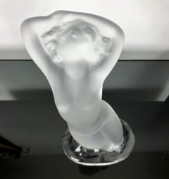 Crystal Art Deco Nude "Danseur" Female Figurine by Lalique, France, 1970s