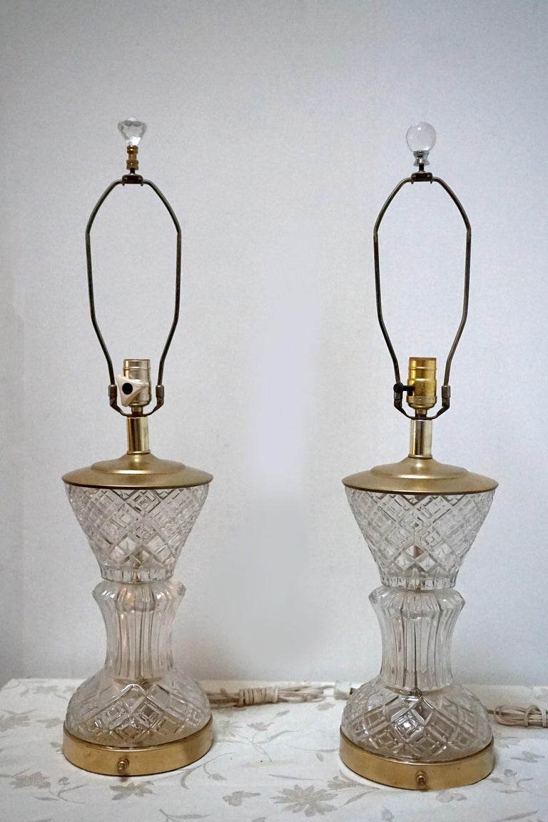Crystal Art Deco Trumpet Style Pair of Table Lamps circa 1925 For Sale at  1stDibs | vintage crystal table lamps