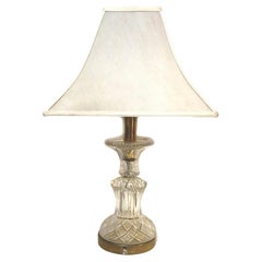 Crystal Art Deco Trumpet Style Table Lamp from 1930s