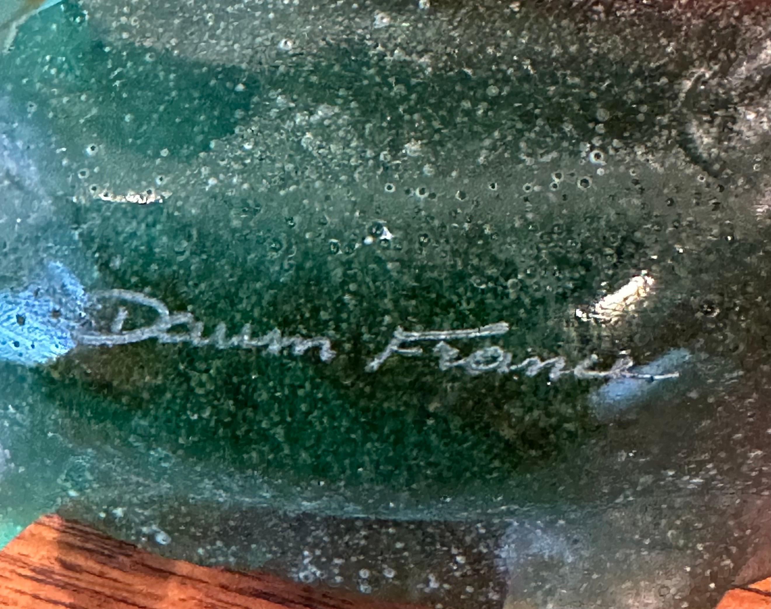 Crystal Art Glass Pâte de Verre Green Turtle Sculpture by Daum of France For Sale 7