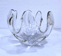 CLEARANCE SALE Mid-Century Modern Crystal Art Glass Sculptural Vessel
