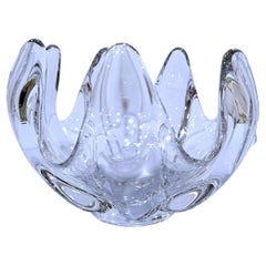 Crystal Art Glass Sculptural Vessel / Dish / Bowl - vintage