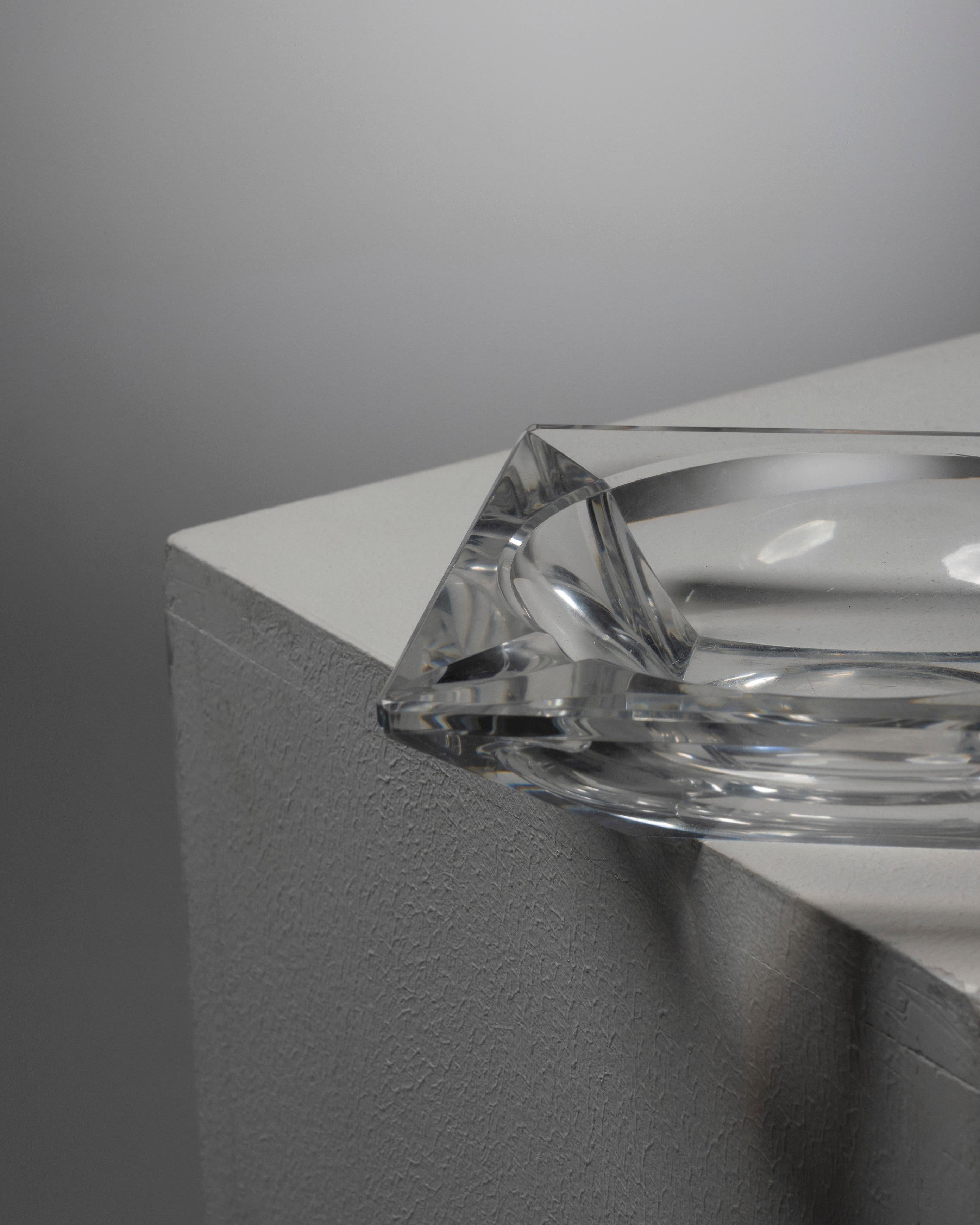 20th Century Crystal ashtray, 1970s For Sale