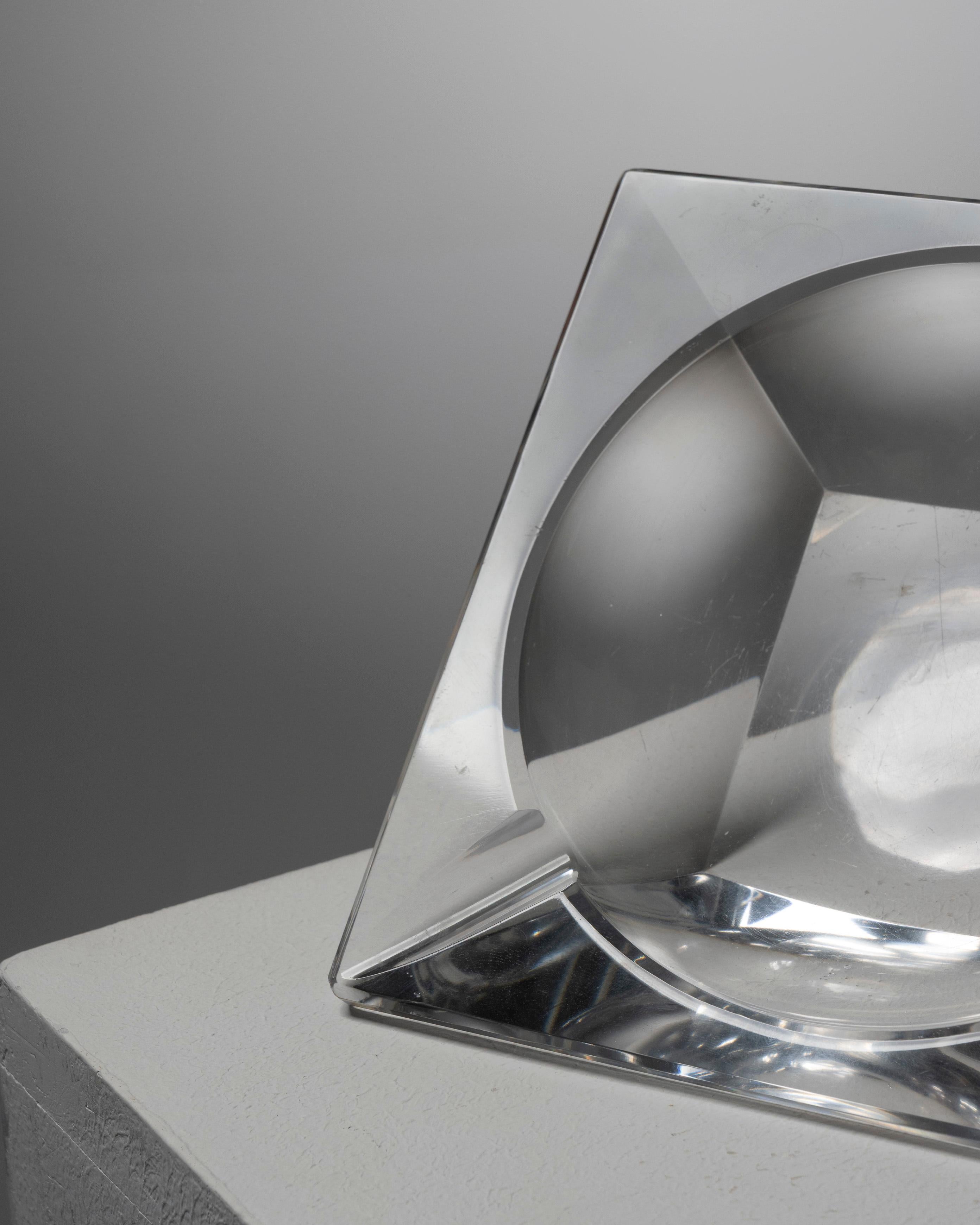 Glass Crystal ashtray, 1970s For Sale