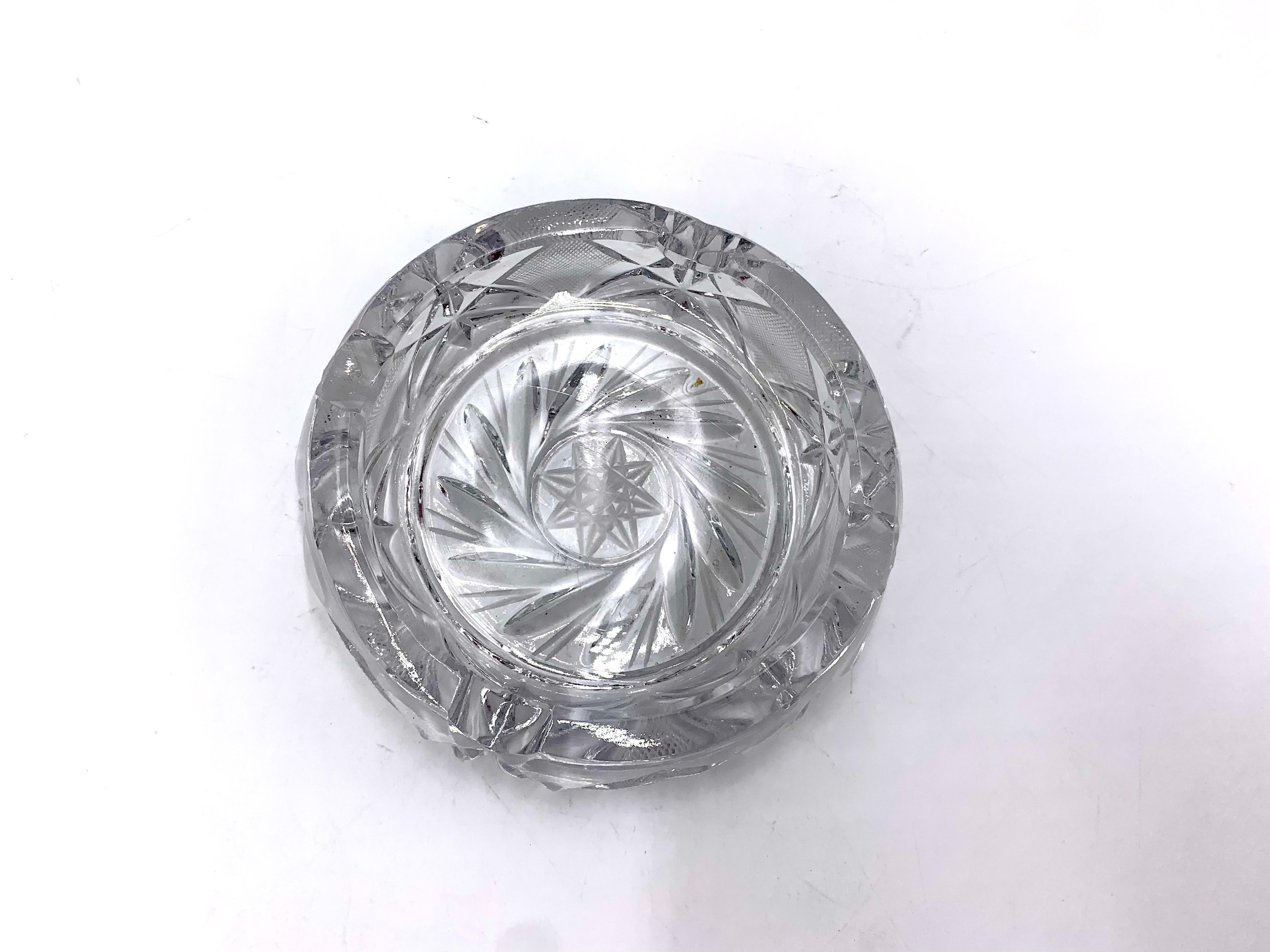 Mid-Century Modern Crystal Ashtray from Mid XX Century For Sale