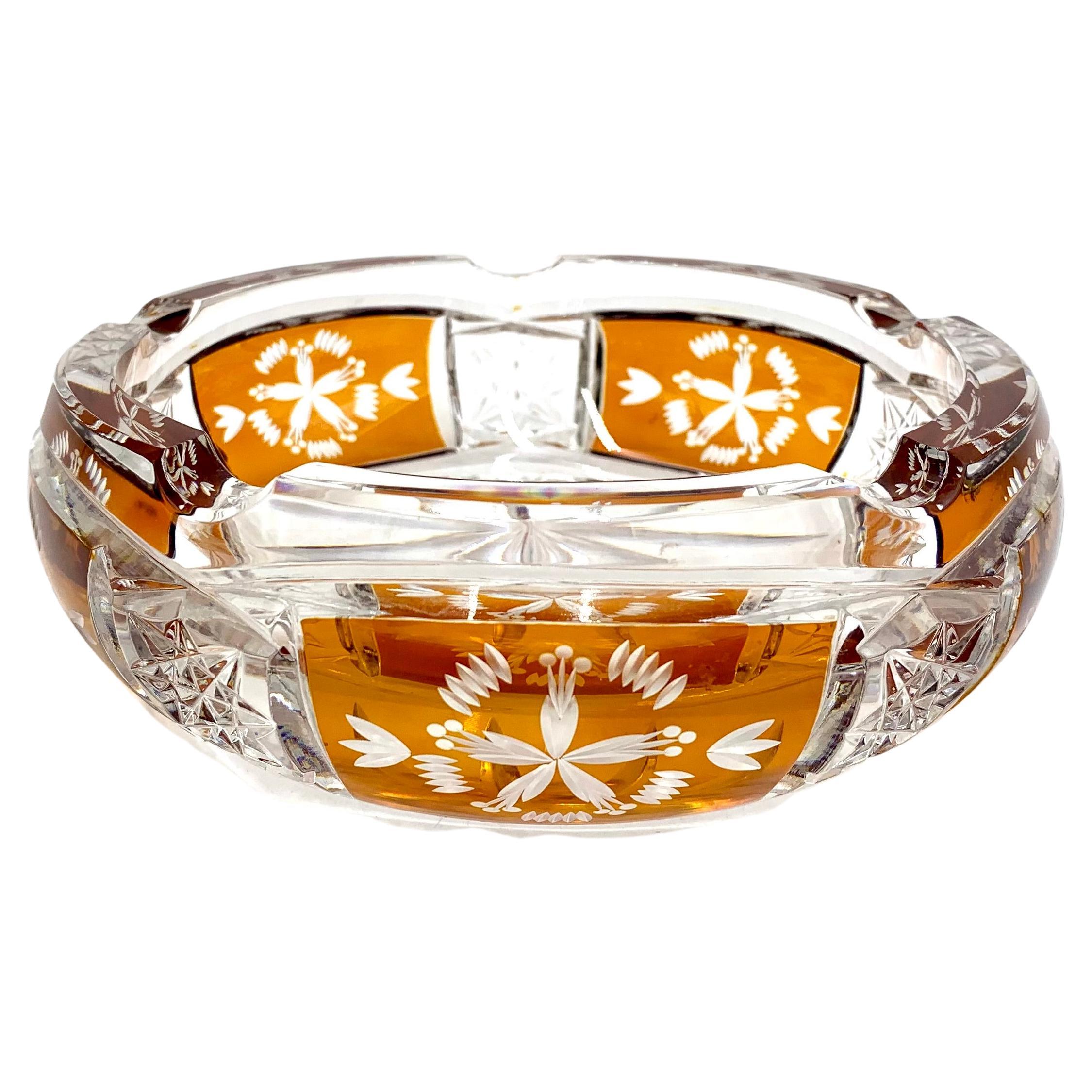 Vintage Krosno Poland Crystal Ashtray at 1stDibs