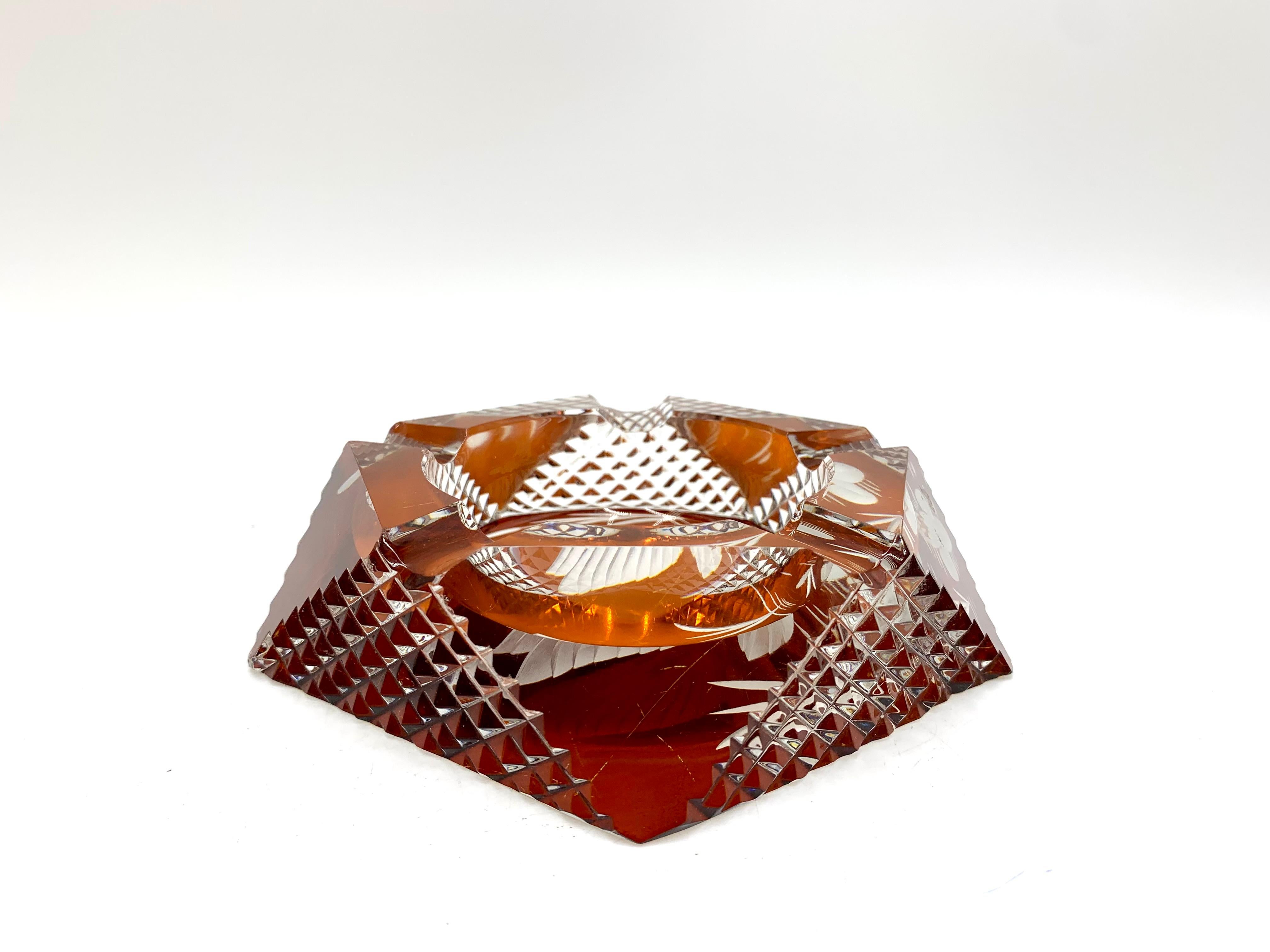 Crystal Ashtray with Swan, Julia Glassworks, Poland, 1960s For Sale 3
