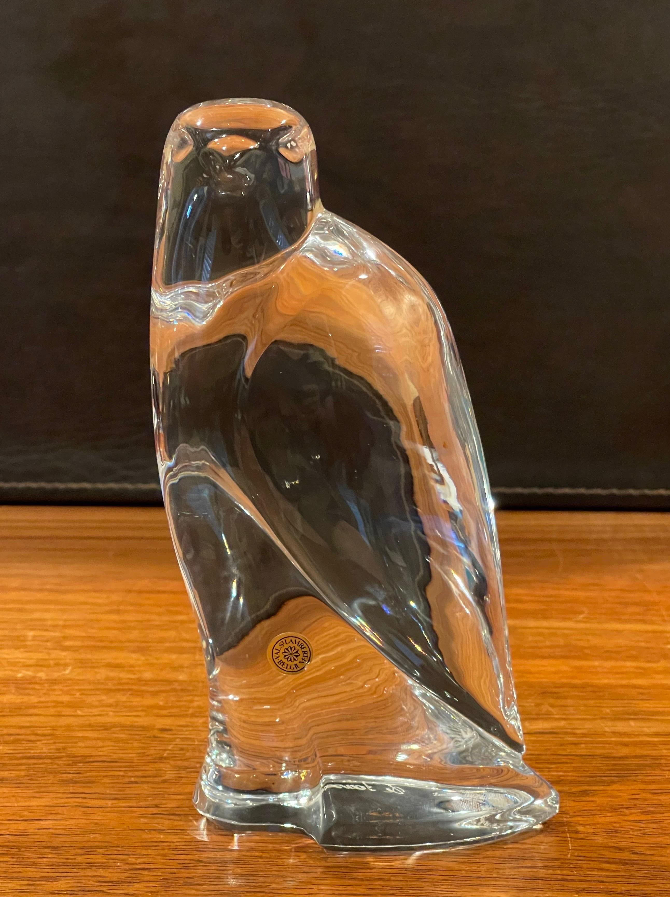 Crystal Bald Eagle Sculpture by Val Saint Lambert For Sale 2