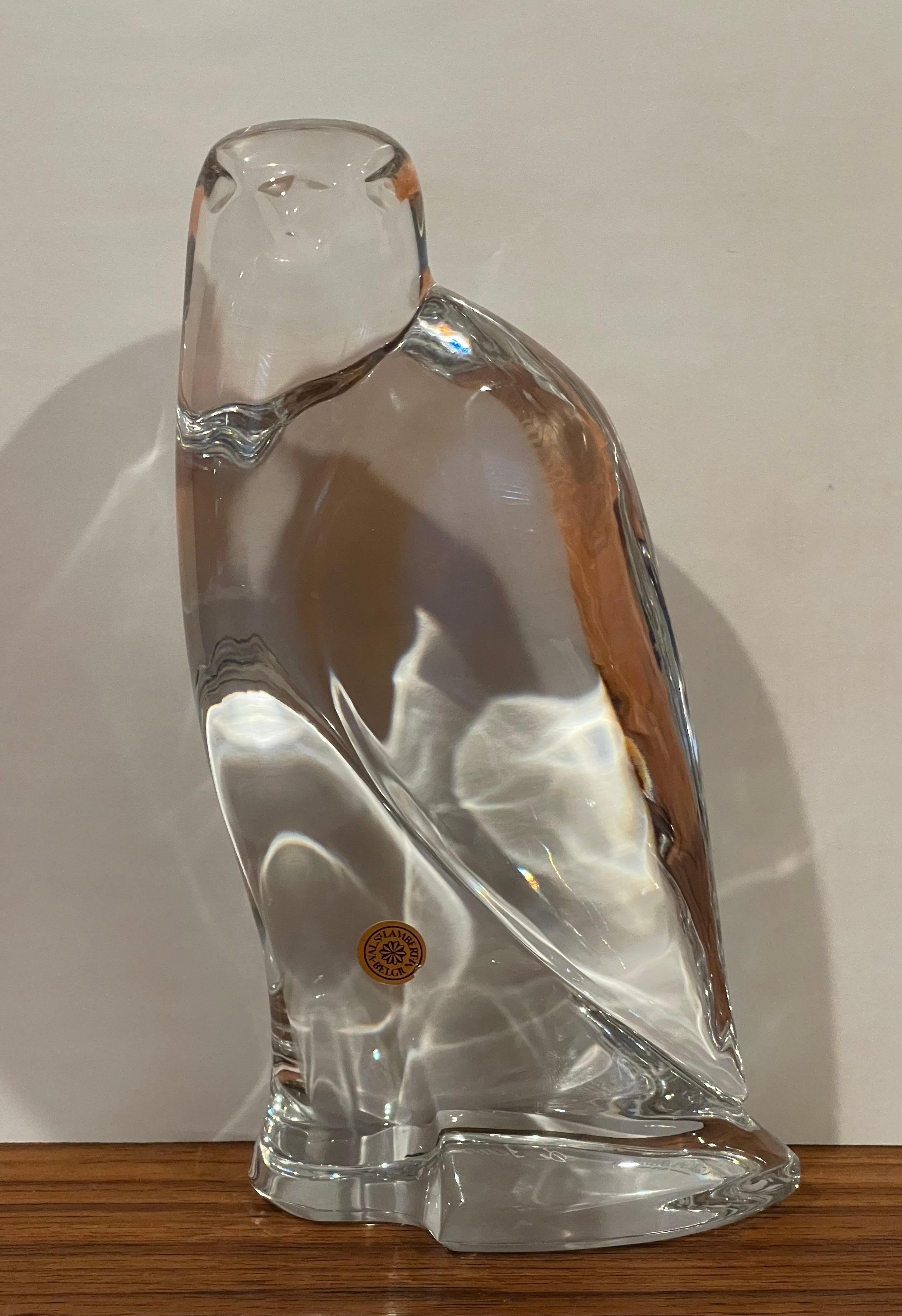 20th Century Crystal Bald Eagle Sculpture by Val Saint Lambert For Sale