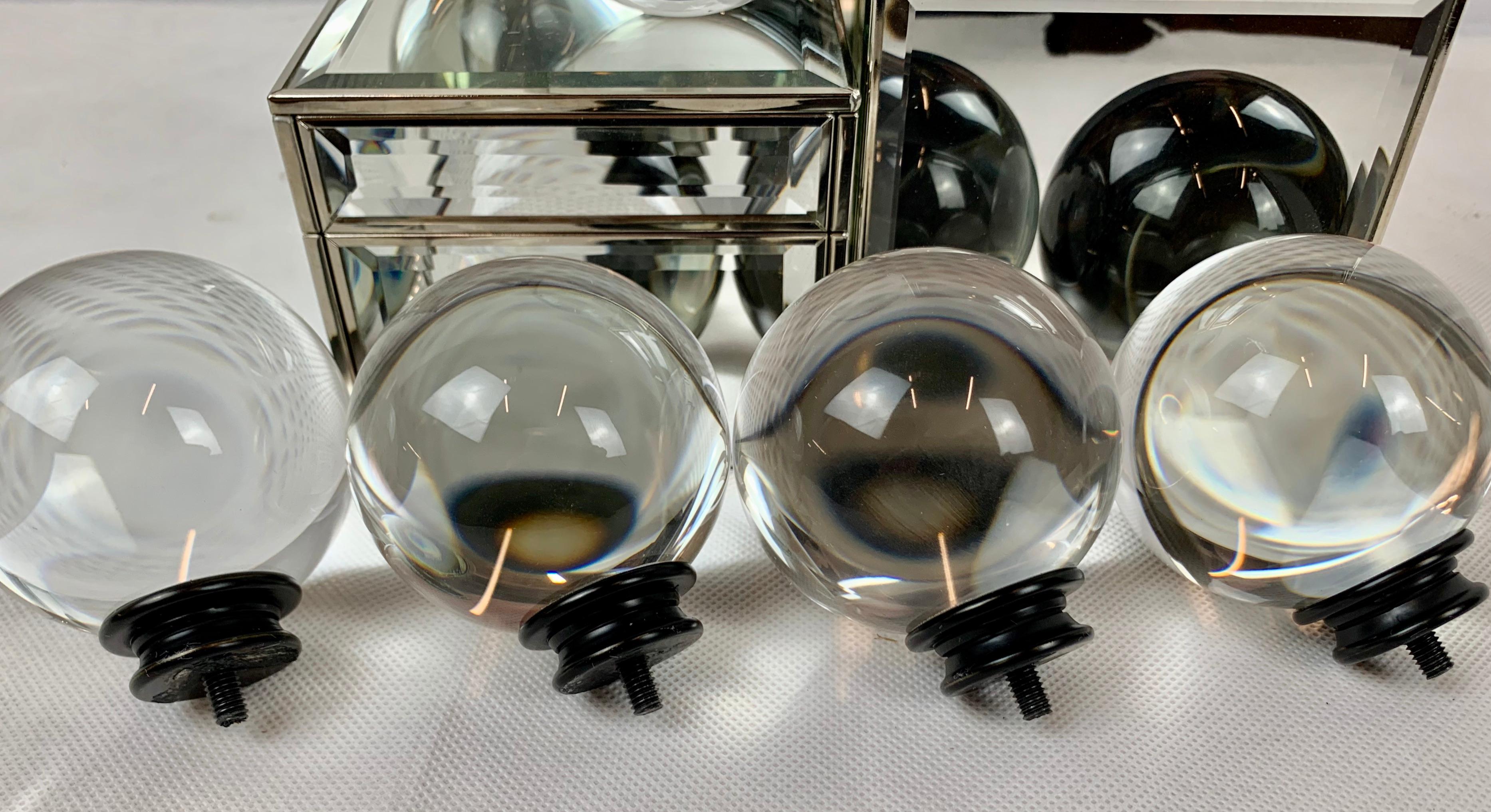 Set of Ten Crystal Ball Finials In Good Condition In West Palm Beach, FL