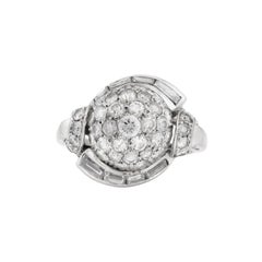Vintage Crystal Ball Design with Round and Baguette Diamond