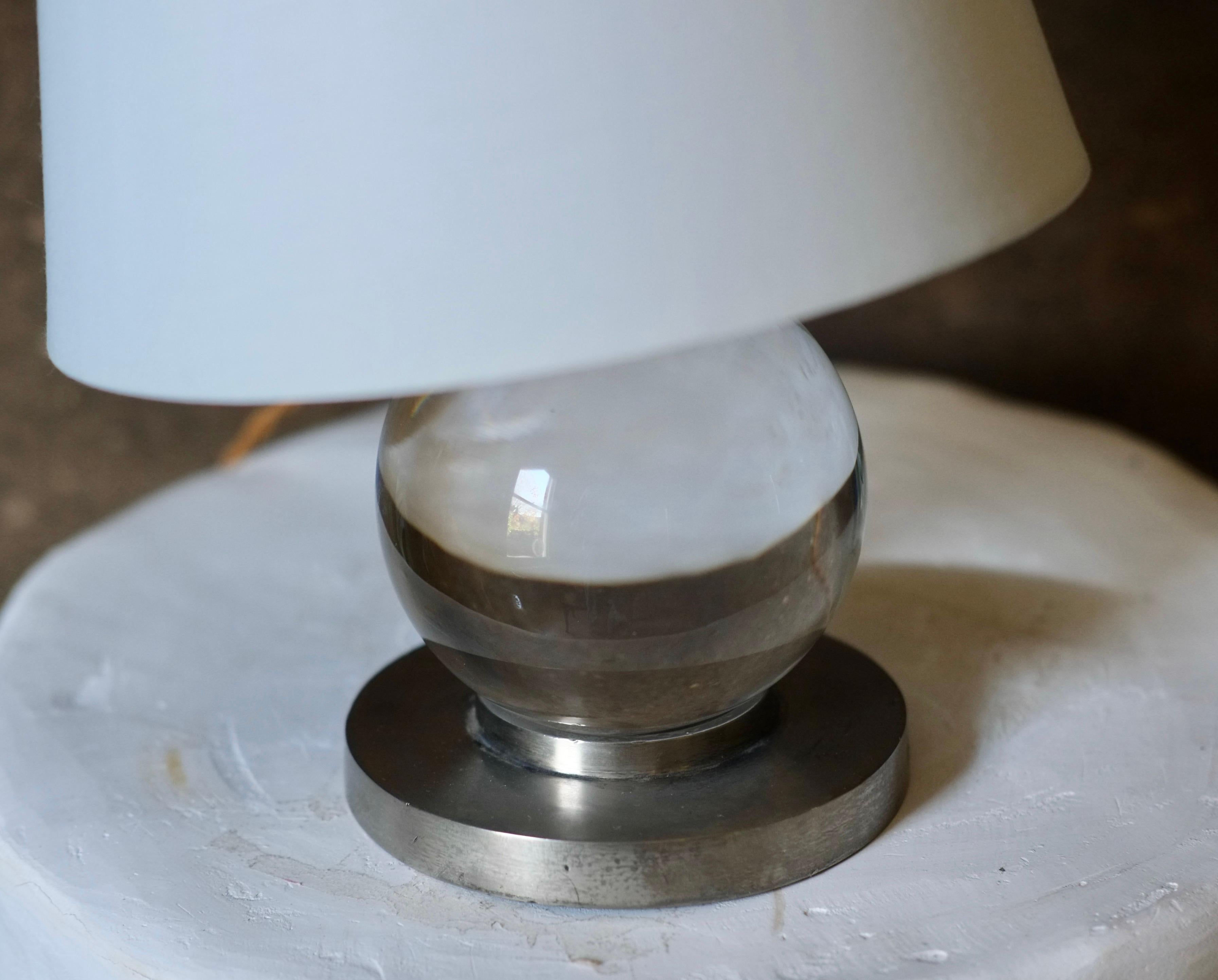 Crystal Ball Lamp Attributed To Jacques Adnet In Good Condition In London, GB