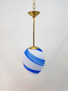 Crystal Ball Murano Glass with Brass Lamp