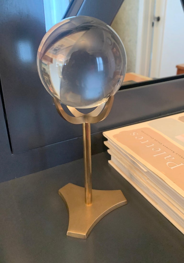 Crystal Ball on Brass Stand at 1stDibs