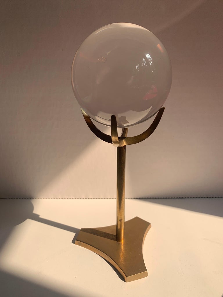 Crystal Ball on Brass Stand at 1stDibs