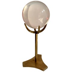 Vintage Crystal Ball on Brass Stand