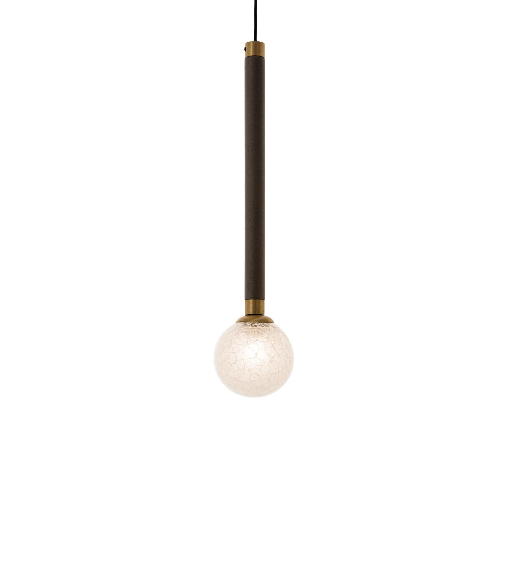 XXIe siècle et contemporain Lampe à suspension Crystal Ball and Ball par Morica Design-Light en vente