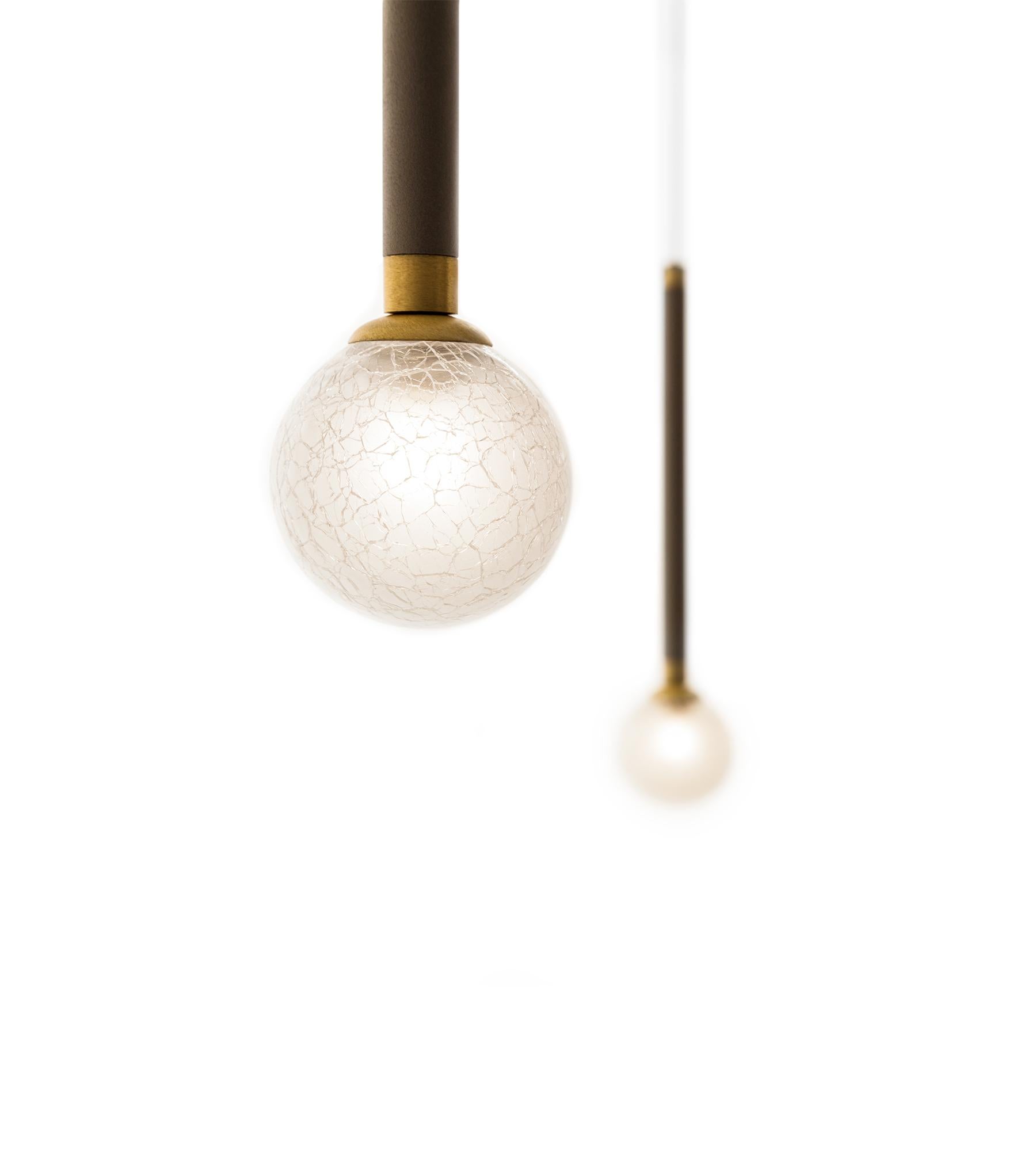 Métal Lampe à suspension Crystal Ball and Ball par Morica Design-Light en vente