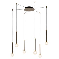 Suspension Ball and Ball en cristal, Six Lights, by Morica Design