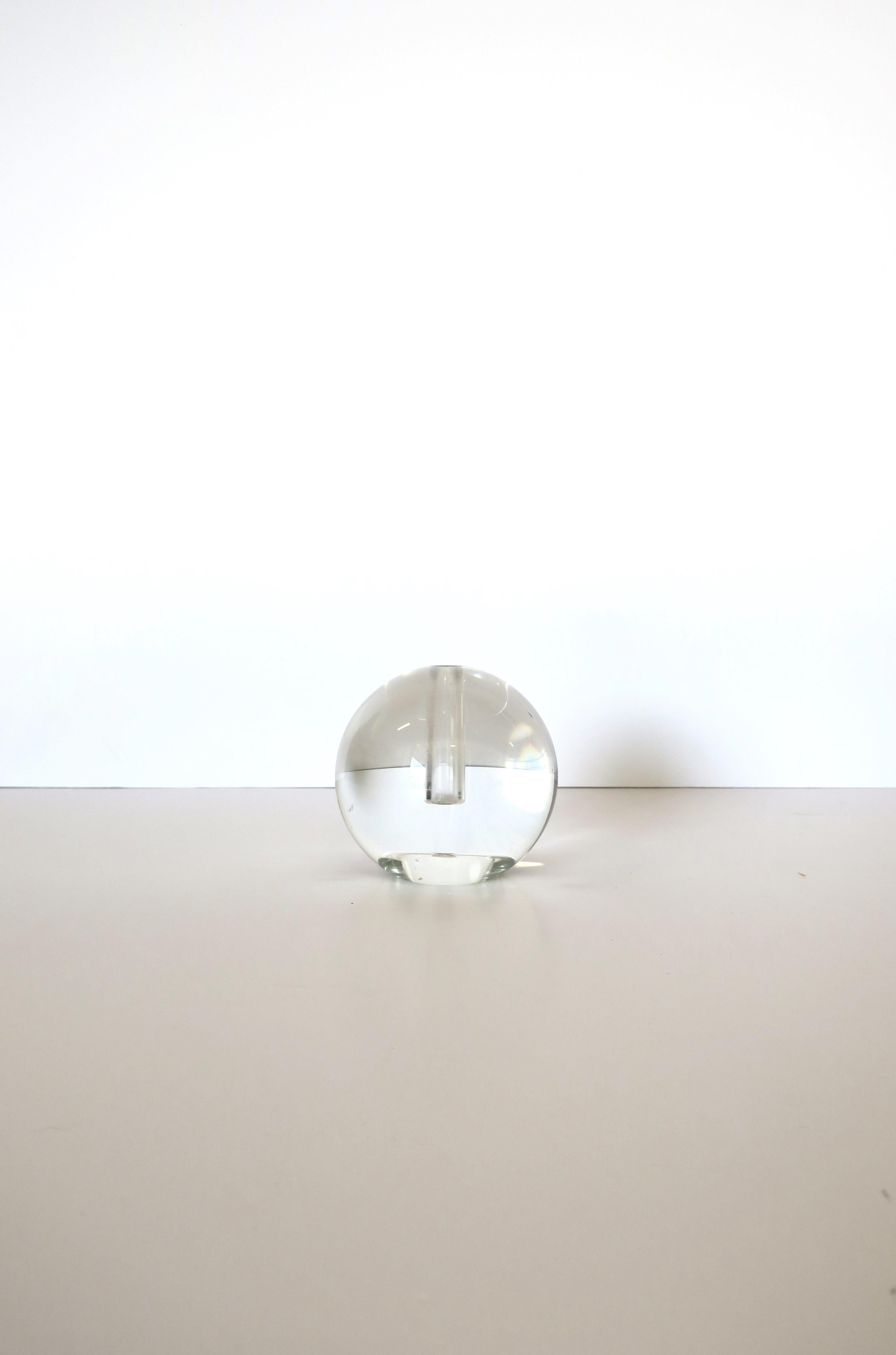 Crystal Ball Sphere Bud Vase Modern Minimalist  In Good Condition For Sale In New York, NY