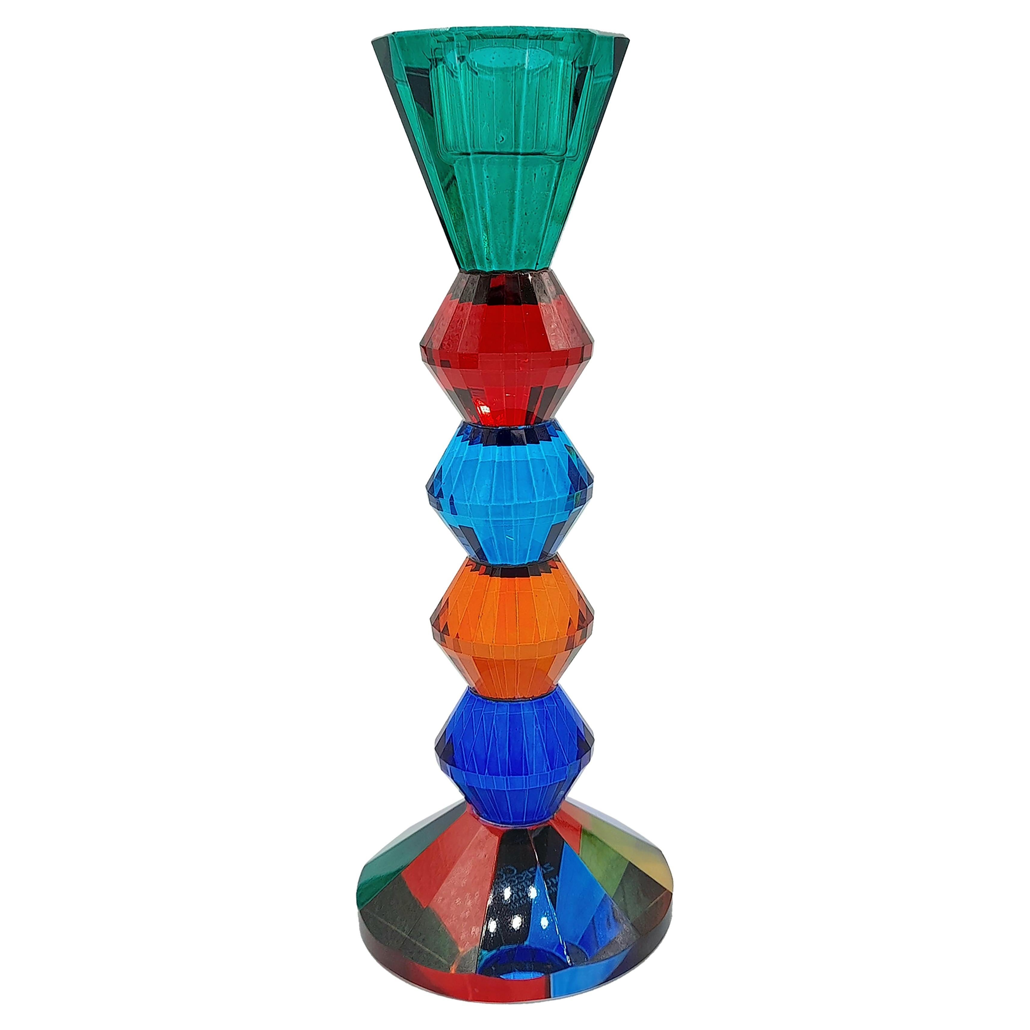 Crystal Balls Colorful Candleholders, Made in Italy