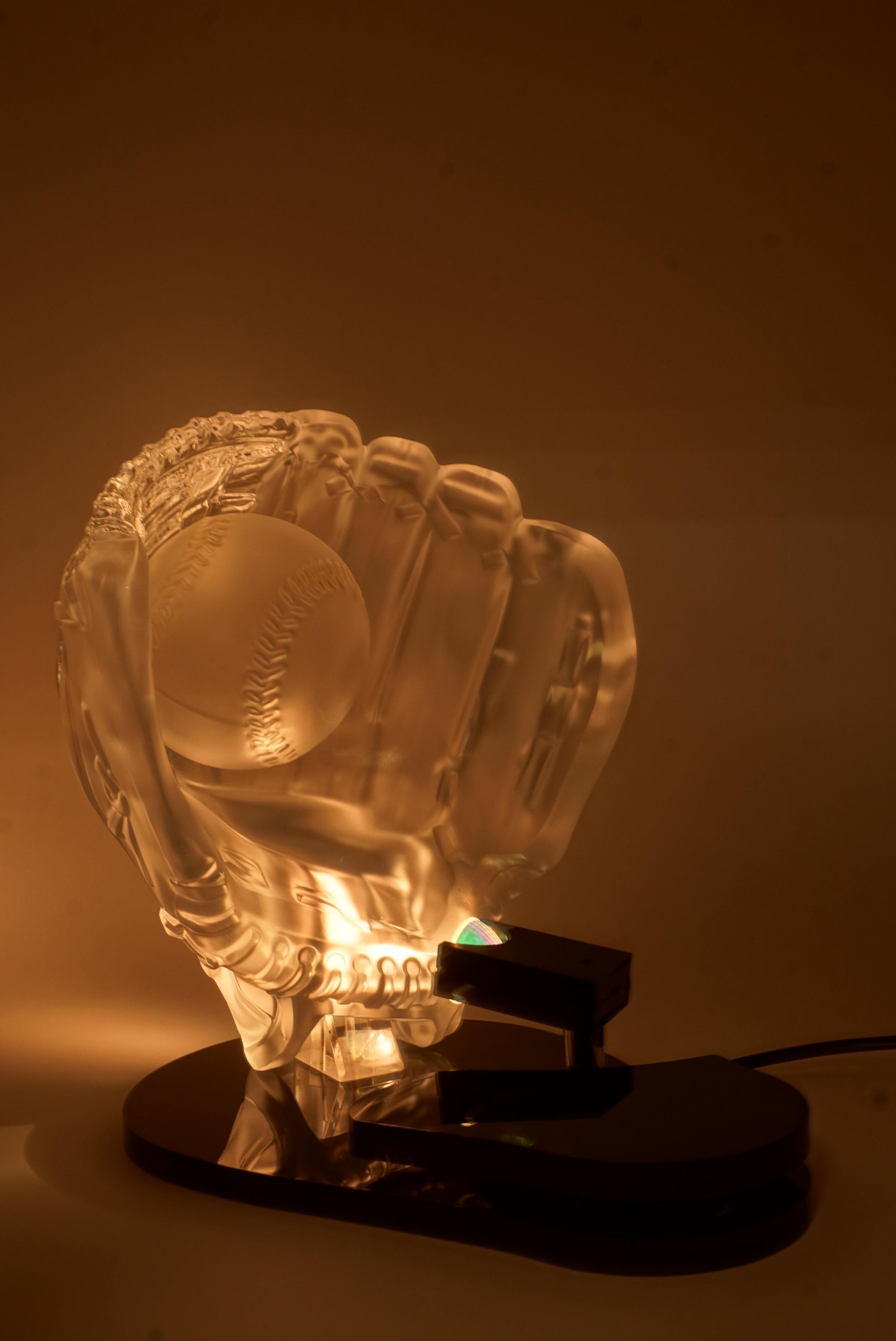 20th Century Crystal Baseball Design Lamp