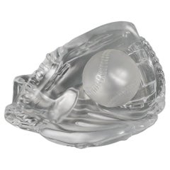 Crystal Baseball Glove Forming a Cup, 20th Century.