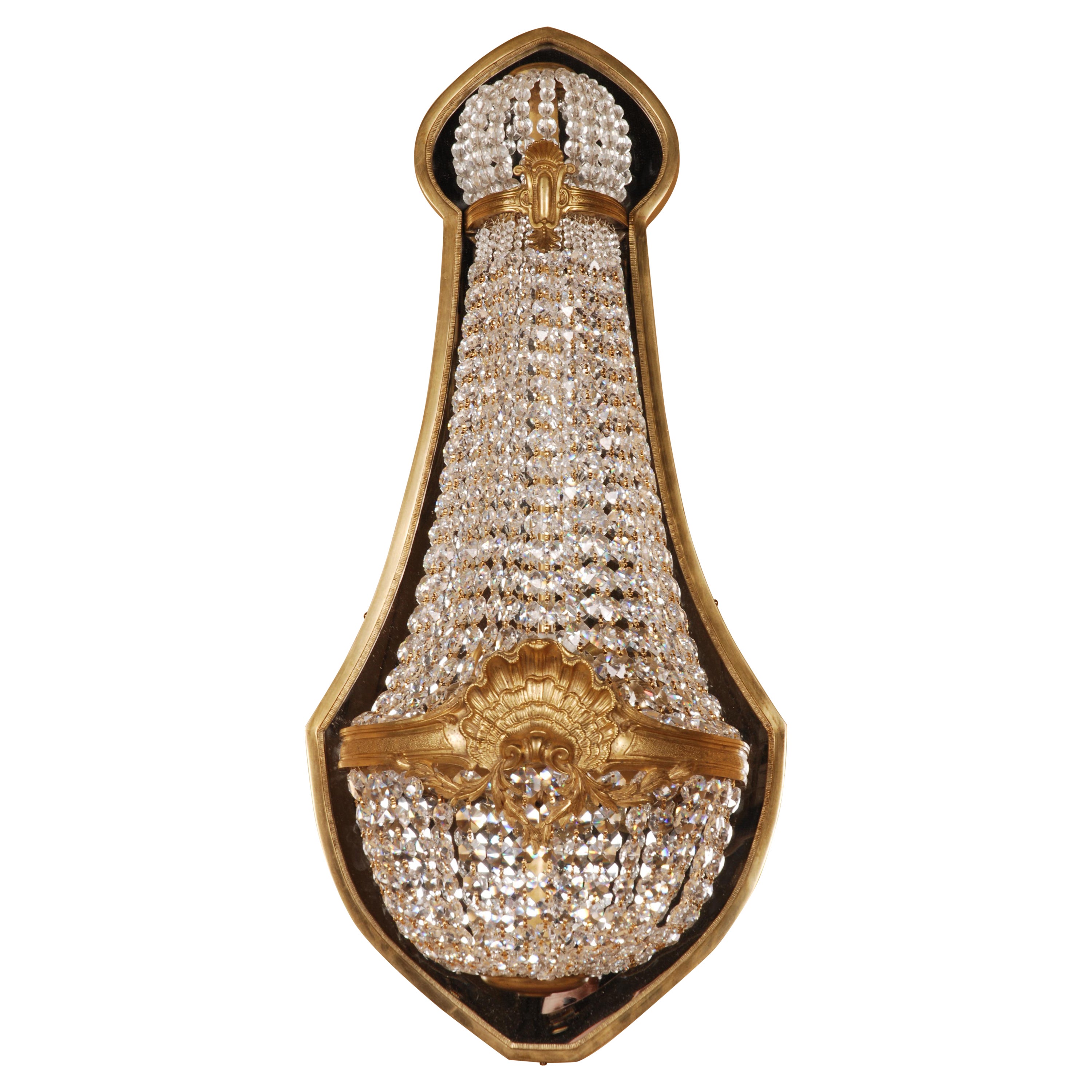 Aplique de Pared de Cesta de Cristal Estilo Luis XVI en venta
