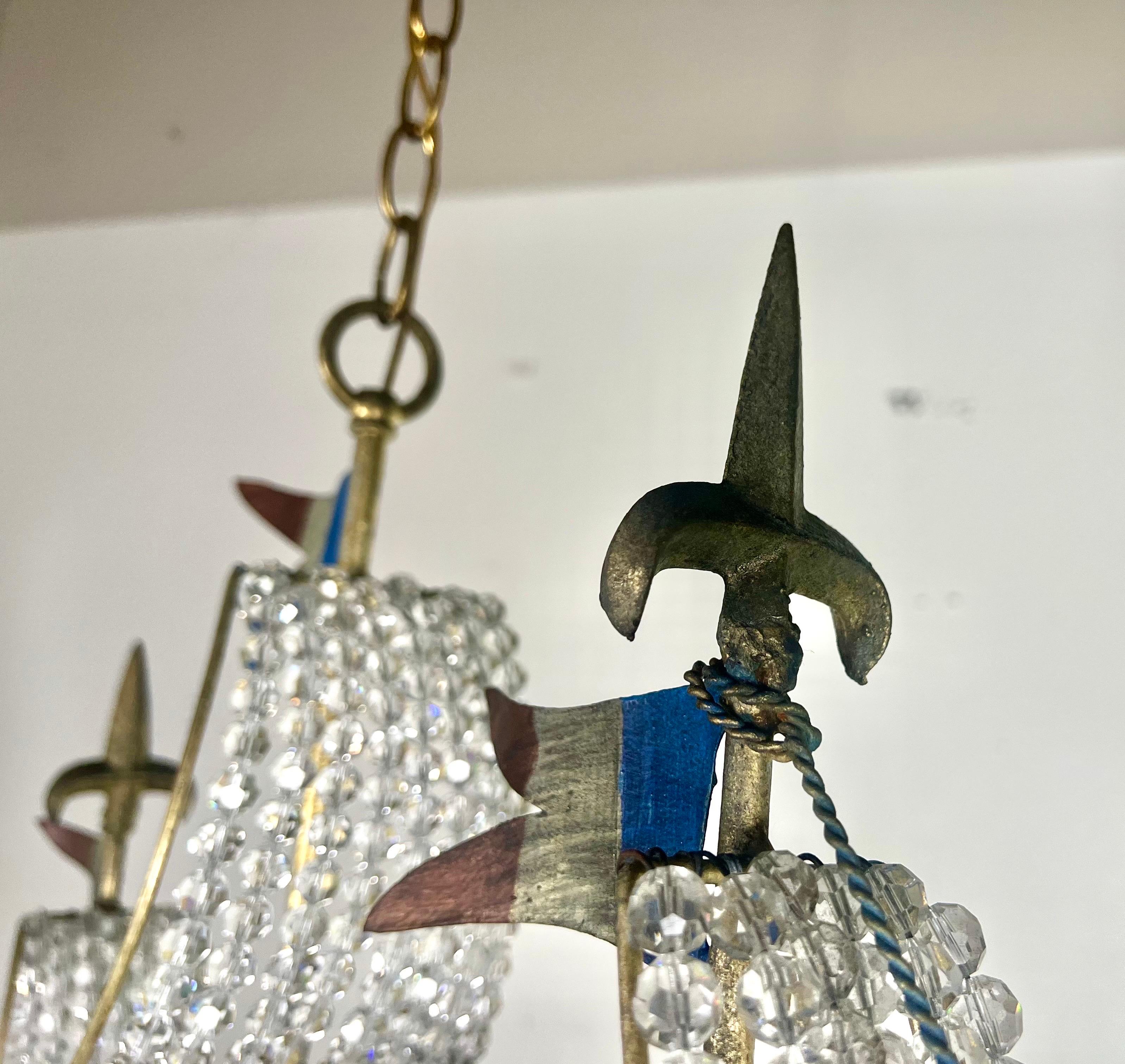 Crystal Beaded Ship Chandelier by Melissa Levinson For Sale 5