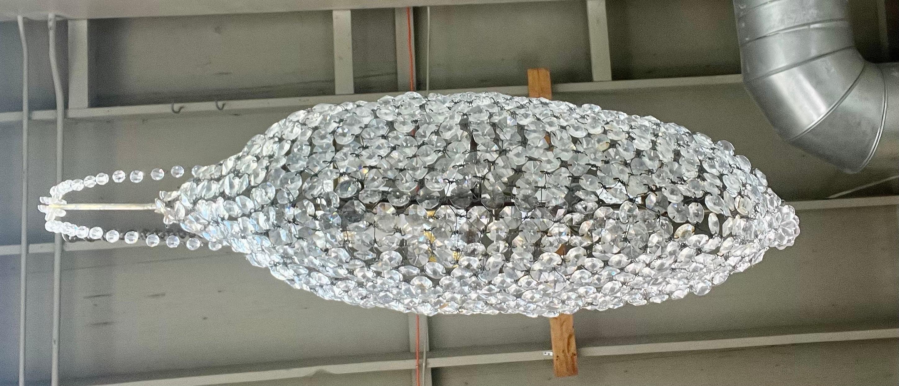 Crystal Beaded Ship Chandelier by MLA For Sale 1