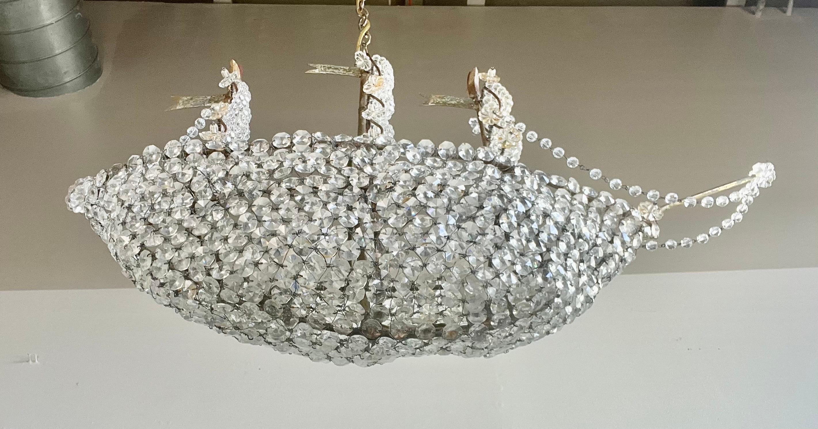 Crystal Beaded Ship Chandelier by MLA For Sale 2