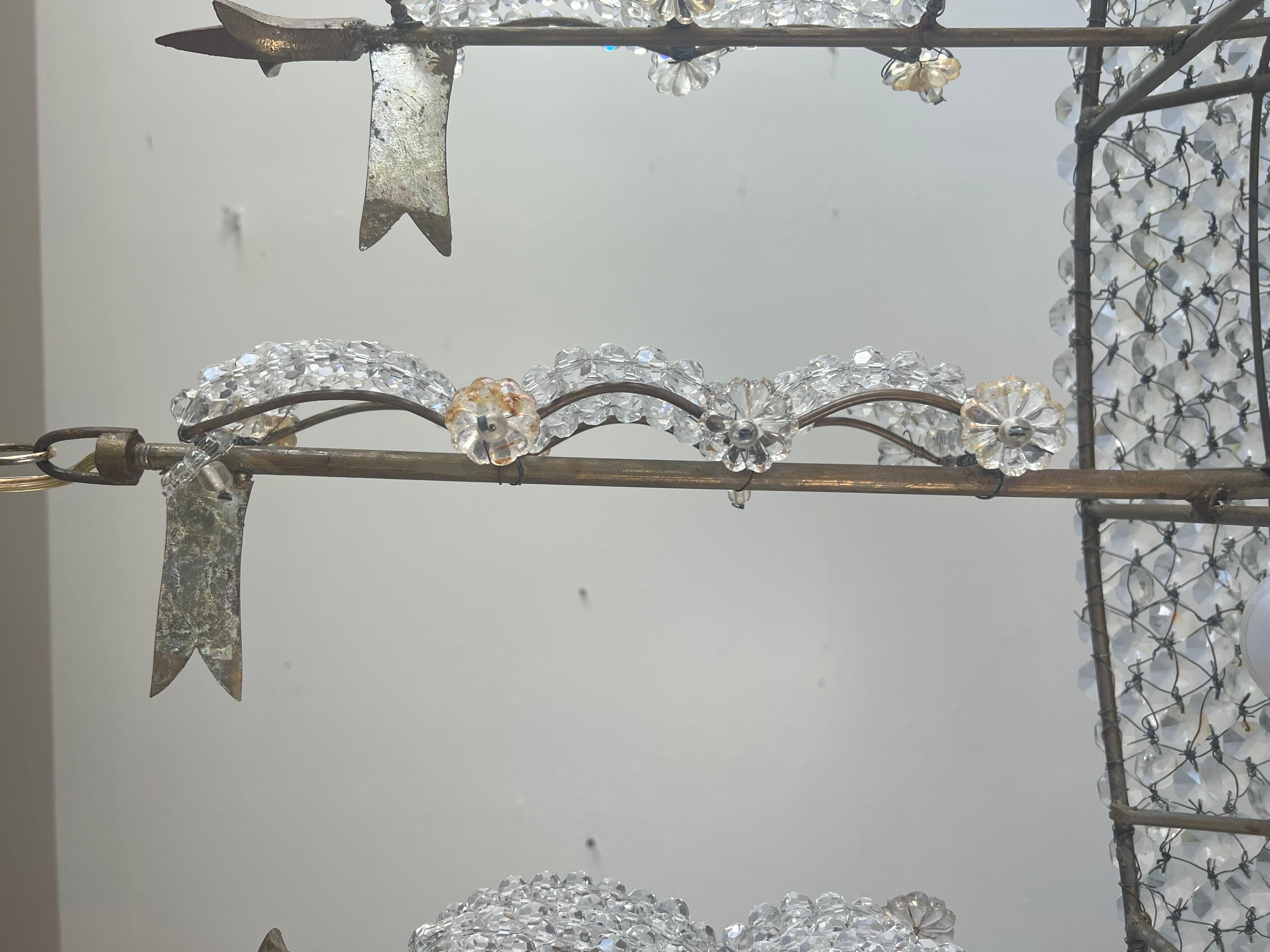 Lampadario a forma di nave con perline di cristallo di MLA 1