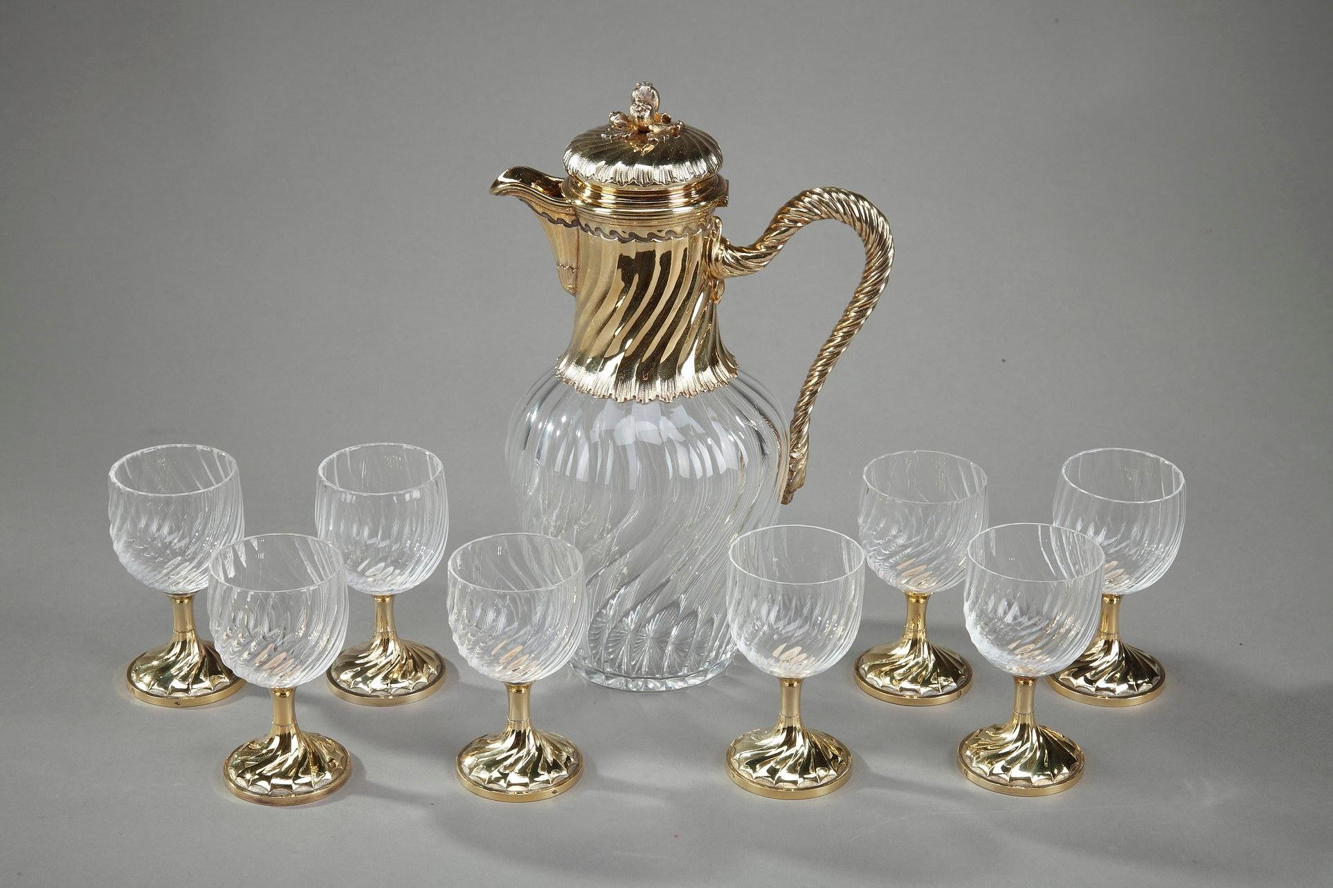 Servicio de bebidas de cristal de Maison Boin-Taburet siglo XIX en venta