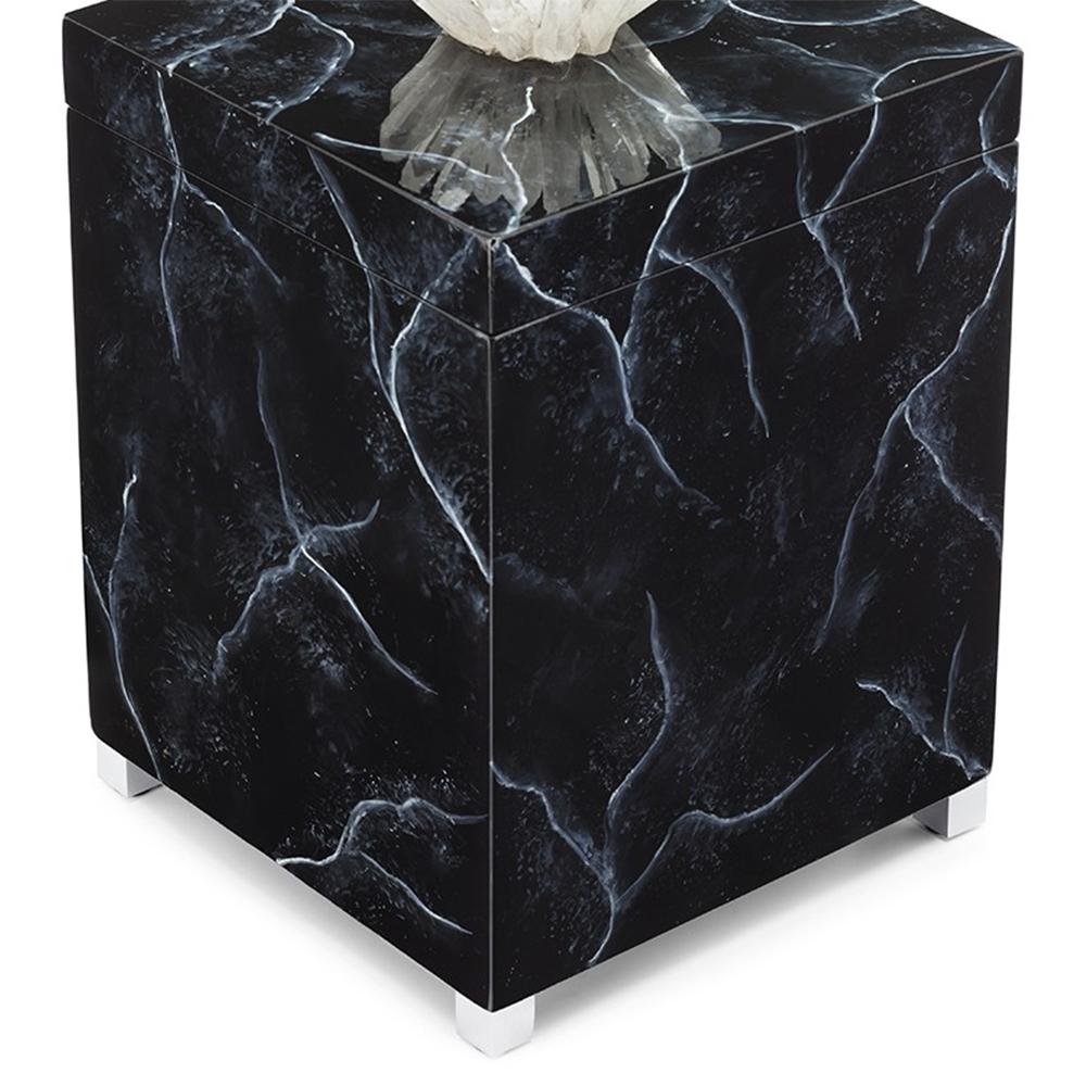 Carved Crystal Black Box For Sale