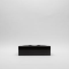 Crystal Black Convex Bowl by KA Glass