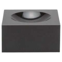 Crystal Black Convex Bowl by KA Glass