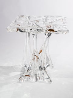 Tavolino Crystal Bloom - Tavolino moderno di lusso in resina di cristallo