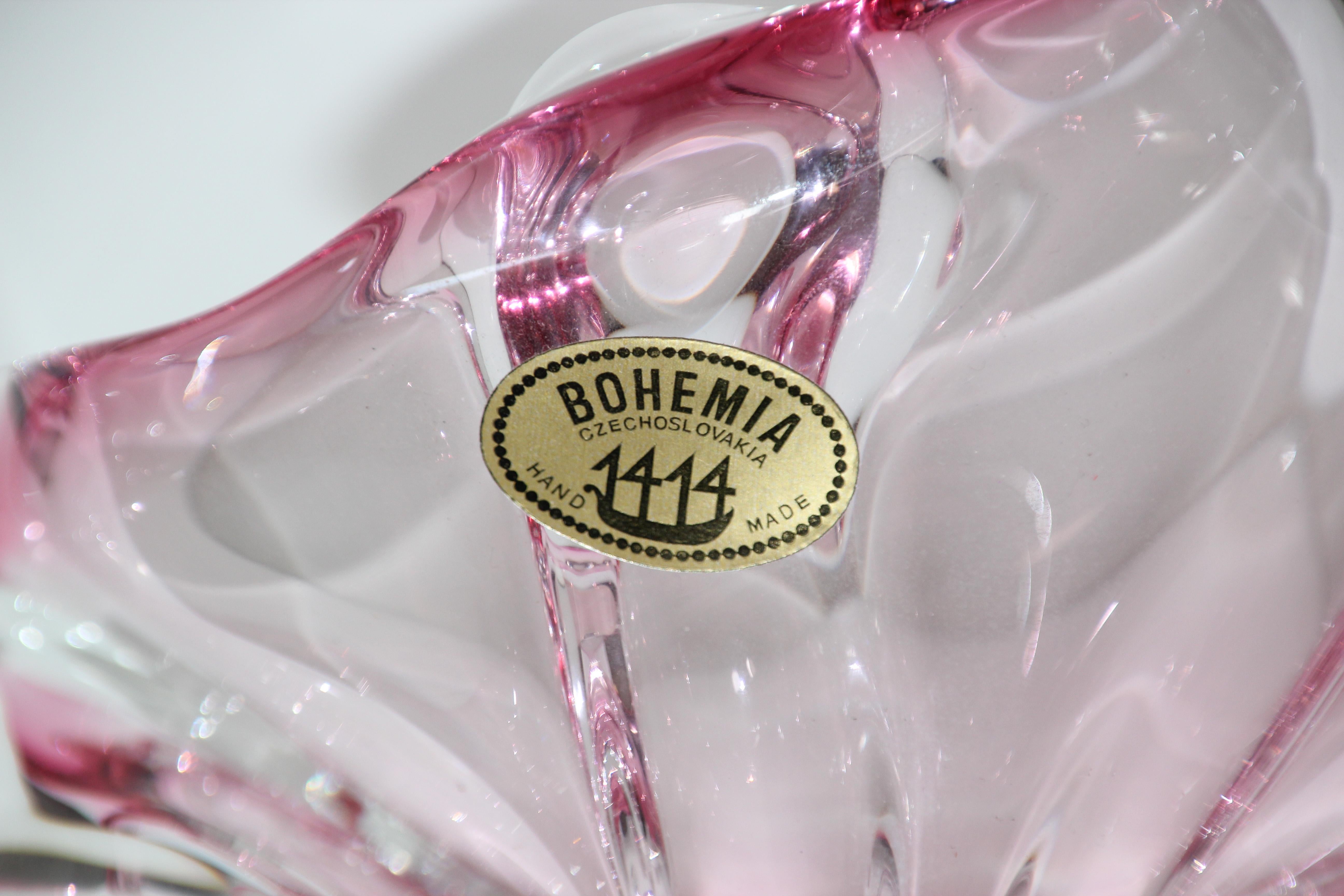 Belge Bol en verre Bohemia Crystal en vente