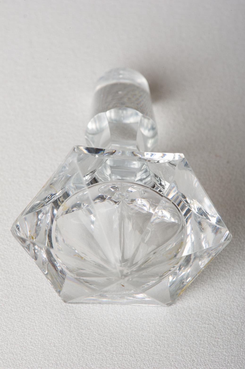 Silvered Crystal Bottle Decanter with Silver Neck also fo Vodka For Sale